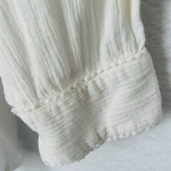 Urban Outfitters Button Up Blouse Women Medium White Cotton Feminine Comfy Boho - Picture 12 of 15